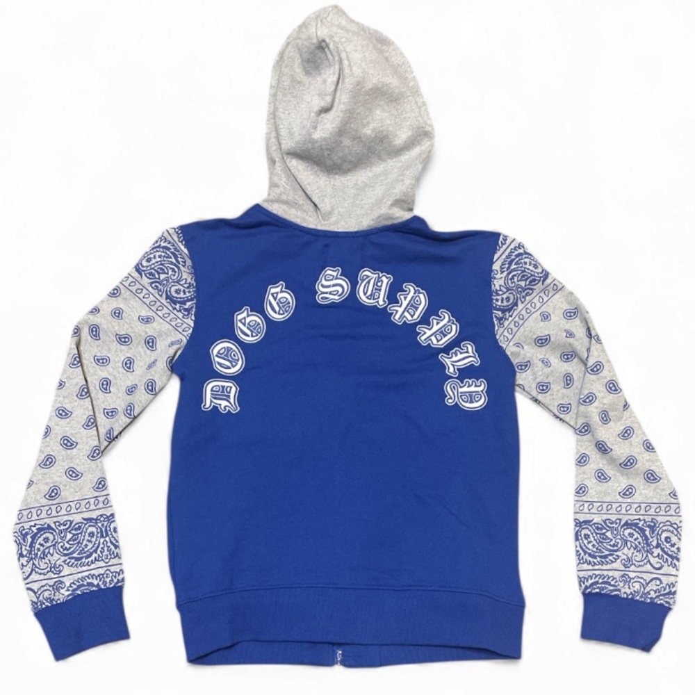 NWT Boy's Dogg Supply Full Zip Hoodie Blue & Gray Size 10/12